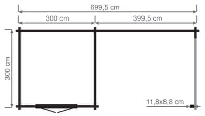 Blokhut GrandCasa Cosmos Mimas 700 Plat Dak - Afbeelding 4