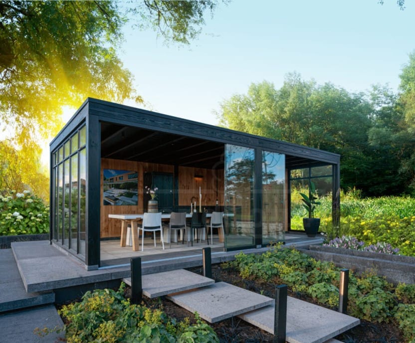 Blokhut overkapping configureren